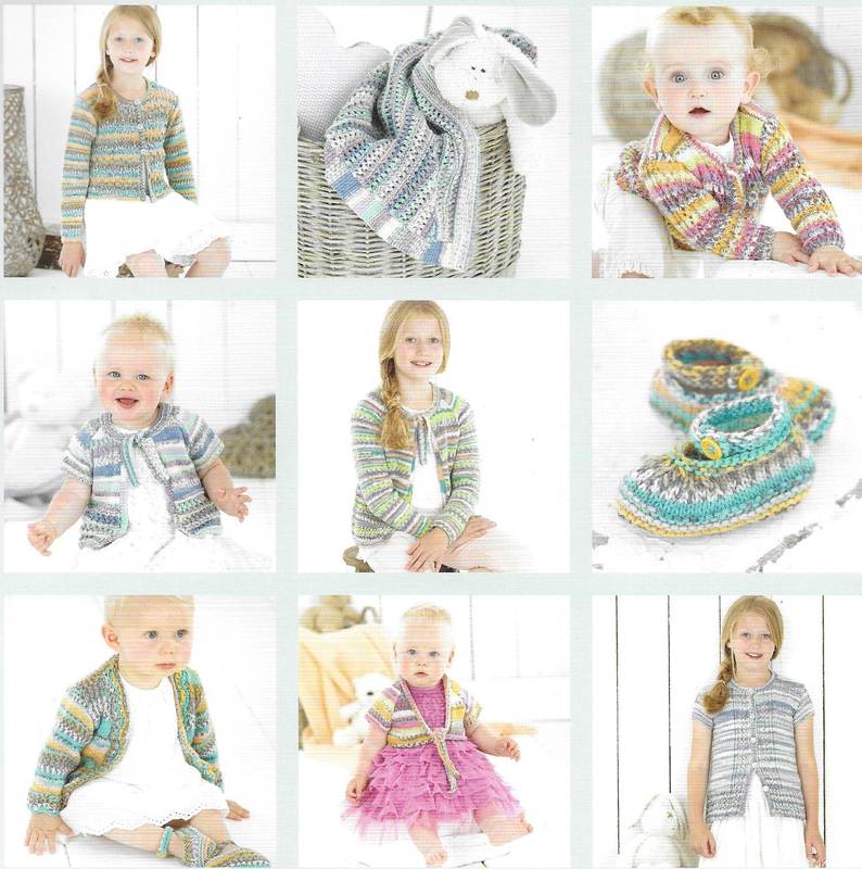 Sirdar Book 475 Crofter Girls. 16 hand knit designs for babies and girls from birth to 7 years in Snuggly Baby Crofter DK.